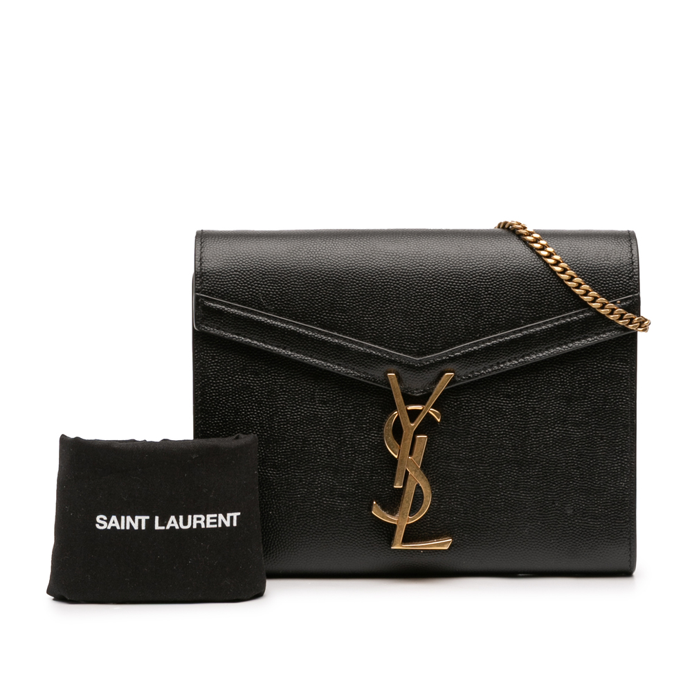 Pre-Loved Saint Laurent Grain De Poudre Monogram Cassandra Chain Wallet - Picture 10 of 10